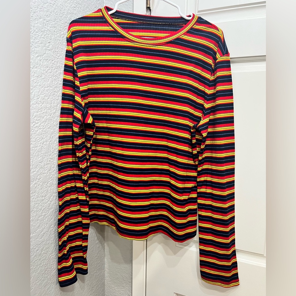 Shein striped, long-sleeved top